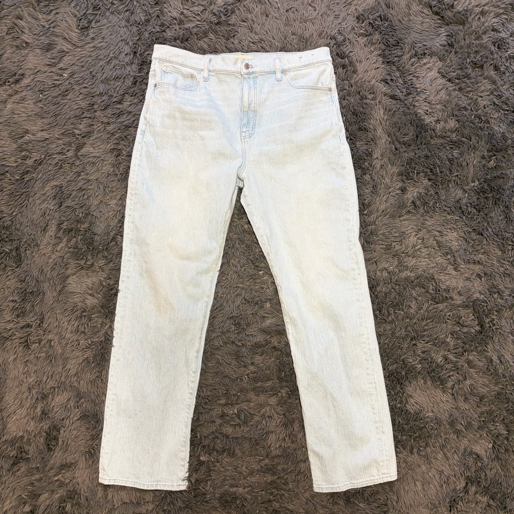Madewell light blue 90s classic everyday straight leg denim jeans size 37T tall